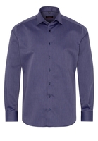 ETERNA LANGE MOUW OVERHEMD MODERN FIT KETTLANCÈ LILA / DONKERBLAUW MET