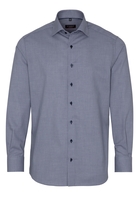 ETERNA LANGE MOUW OVERHEMD MODERN FIT KETTLANCÈ MARINEBLAUW MET RELIËF