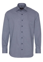 ETERNA LANGE MOUW OVERHEMD MODERN FIT KETTLANCÈ MARINEBLAUW MET RELIËF