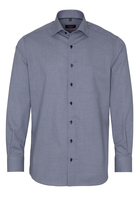 ETERNA LANGE MOUW OVERHEMD MODERN FIT KETTLANCÈ MARINEBLAUW MET RELIËF