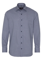 ETERNA LANGE MOUW OVERHEMD MODERN FIT KETTLANCÈ MARINEBLAUW MET RELIËF
