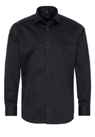 ETERNA LANGE MOUW OVERHEMD MODERN FIT KETTLANCÈ ZWART MET RELIËF