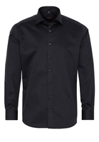 ETERNA LANGE MOUW OVERHEMD MODERN FIT KETTLANCÈ ZWART MET RELIËF