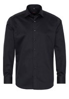 ETERNA LANGE MOUW OVERHEMD MODERN FIT KETTLANCÈ ZWART MET RELIËF