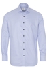 ETERNA LANGE MOUW OVERHEMD MODERN FIT NEVER IRON SHIRT TWILL BLAUW MET