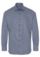 ETERNA LANGE MOUW OVERHEMD MODERN FIT NEVER IRON SHIRT TWILL BLAUW/WIT