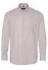 ETERNA LANGE MOUW OVERHEMD MODERN FIT OXFORD BEIGE / WIT GESTREEPT