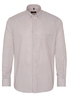 ETERNA LANGE MOUW OVERHEMD MODERN FIT OXFORD BEIGE / WIT GESTREEPT