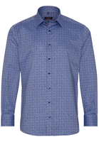 ETERNA LANGE MOUW OVERHEMD MODERN FIT OXFORD BLAUW/ROOD PRINT