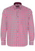 ETERNA LANGE MOUW OVERHEMD MODERN FIT OXFORD ROOD / WIT GERUIT
