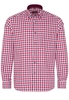 ETERNA LANGE MOUW OVERHEMD MODERN FIT OXFORD ROOD / WIT GERUIT