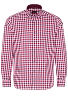 ETERNA LANGE MOUW OVERHEMD MODERN FIT OXFORD ROOD / WIT GERUIT