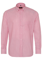 ETERNA LANGE MOUW OVERHEMD MODERN FIT OXFORD ROOD/WIT GESTREEPT