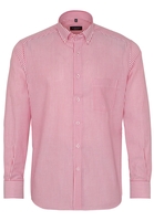 ETERNA LANGE MOUW OVERHEMD MODERN FIT OXFORD ROOD/WIT GESTREEPT