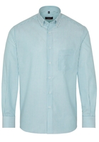 ETERNA LANGE MOUW OVERHEMD MODERN FIT OXFORD TURKOOIS / WIT GESTREEPT