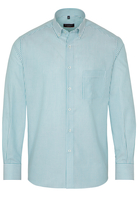 ETERNA LANGE MOUW OVERHEMD MODERN FIT OXFORD TURKOOIS / WIT GESTREEPT