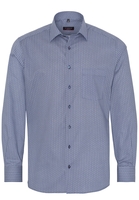 ETERNA LANGE MOUW OVERHEMD MODERN FIT PINPOINT MARINEBLAUW PRINT