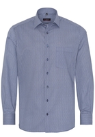 ETERNA LANGE MOUW OVERHEMD MODERN FIT PINPOINT MARINEBLAUW PRINT