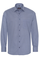ETERNA LANGE MOUW OVERHEMD MODERN FIT PINPOINT MARINEBLAUW PRINT