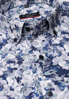 ETERNA LANGE MOUW OVERHEMD MODERN FIT POPELINE BLAUW / GROEN PRINT