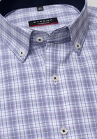 ETERNA LANGE MOUW OVERHEMD MODERN FIT POPELINE BLAUW / PAARS GERUIT