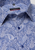 ETERNA LANGE MOUW OVERHEMD MODERN FIT POPELINE BLAUW / WIT PRINT