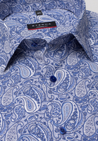 ETERNA LANGE MOUW OVERHEMD MODERN FIT POPELINE BLAUW / WIT PRINT