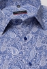 ETERNA LANGE MOUW OVERHEMD MODERN FIT POPELINE BLAUW / WIT PRINT