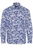 ETERNA LANGE MOUW OVERHEMD MODERN FIT POPELINE BLAUW / WIT PRINT
