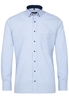 ETERNA LANGE MOUW OVERHEMD MODERN FIT POPELINE BLAUW GERUIT