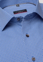 ETERNA LANGE MOUW OVERHEMD MODERN FIT POPELINE BLAUW PRINT