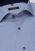 ETERNA LANGE MOUW OVERHEMD MODERN FIT POPELINE BLAUW PRINT