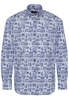 ETERNA LANGE MOUW OVERHEMD MODERN FIT POPELINE BLAUW PRINT