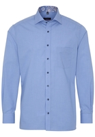ETERNA LANGE MOUW OVERHEMD MODERN FIT POPELINE BLAUW UNI