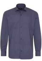 ETERNA LANGE MOUW OVERHEMD MODERN FIT POPELINE BRUIN / BLAUW PRINT