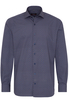 ETERNA LANGE MOUW OVERHEMD MODERN FIT POPELINE BRUIN / BLAUW PRINT