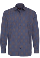 ETERNA LANGE MOUW OVERHEMD MODERN FIT POPELINE BRUIN / BLAUW PRINT