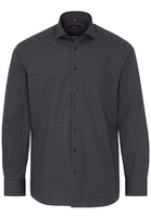 ETERNA LANGE MOUW OVERHEMD MODERN FIT POPELINE DONKERGRIJS PRINT