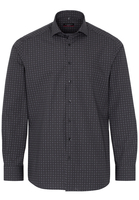 ETERNA LANGE MOUW OVERHEMD MODERN FIT POPELINE DONKERGRIJS PRINT