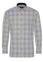 ETERNA LANGE MOUW OVERHEMD MODERN FIT POPELINE GROEN/BLAUW GERUIT