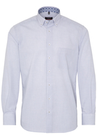 ETERNA LANGE MOUW OVERHEMD MODERN FIT POPELINE LICHTBLAUW / BEIGE