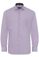 ETERNA LANGE MOUW OVERHEMD MODERN FIT POPELINE LICHTBLAUW / NAVY PRINT