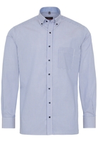 ETERNA LANGE MOUW OVERHEMD MODERN FIT POPELINE LICHTBLAUW / ROZE