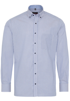 ETERNA LANGE MOUW OVERHEMD MODERN FIT POPELINE LICHTBLAUW / ROZE