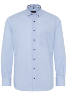 ETERNA LANGE MOUW OVERHEMD MODERN FIT POPELINE LICHTBLAUW / WIT GERUIT