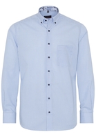 ETERNA LANGE MOUW OVERHEMD MODERN FIT POPELINE LICHTBLAUW / WIT GERUIT