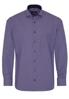 ETERNA LANGE MOUW OVERHEMD MODERN FIT POPELINE LILA / ZWART GERUIT