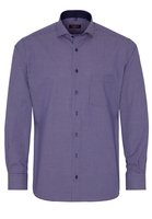 ETERNA LANGE MOUW OVERHEMD MODERN FIT POPELINE LILA / ZWART GERUIT