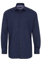 ETERNA LANGE MOUW OVERHEMD MODERN FIT POPELINE MARINEBLAUW UNI