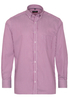 ETERNA LANGE MOUW OVERHEMD MODERN FIT SATIJNBINDING AUBERGINE / WIT